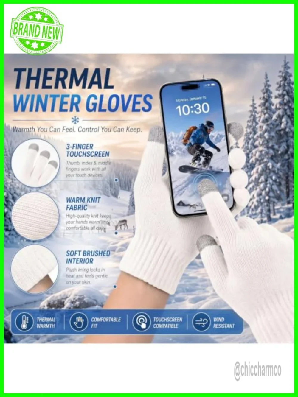 12 Pairs Winter Touch Screen Gloves Stretch Knitted Texting Gloves Warm
